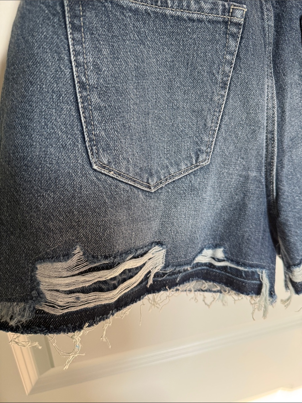 Zenana Outfitters Distressed Blue Denim Cutoff Shorts - Picture 5 of 5
